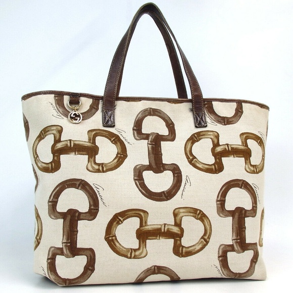 Gucci Handbags - Authentic GUCCI Horse bit pattern Tote Bag canvas